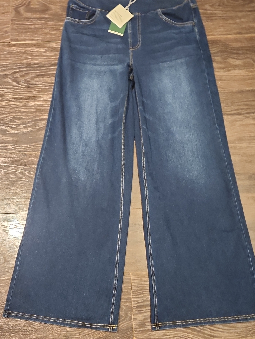 ❤️ NWT! HALARA FLEX DENIM WIDE LEG PULL ON JEANS, 12 - 14 LONG (LARGE TALL) - Picture 6 of 12